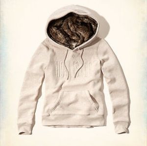 Womens Hollister Faux Fur Hoodie